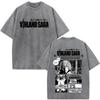 Anime Vinland Saga Thorfinn I Have No Enemies Vintage Washed T Shirt Mens Women Manga Casual Oversized Tshirts Male Streetwear