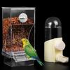 2PCS Bird Feeder and Waterer Set Treat Container AntiWaste Tray Durable ABS Cage Accessories for Small Medium Birds