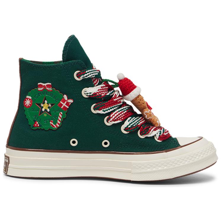 Converse Chuck 70 High X-Mas Piernik & Skarpeta Dzianinowa - Midnight Clover Męskie Sneakersy Zielone Egret Bear-Nap A12455C