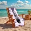 Personalized customized proof beach towel with Byakuya Kuchiki pattern - soft, absorbent, quick-drying, perfect swimming, camping&bathing