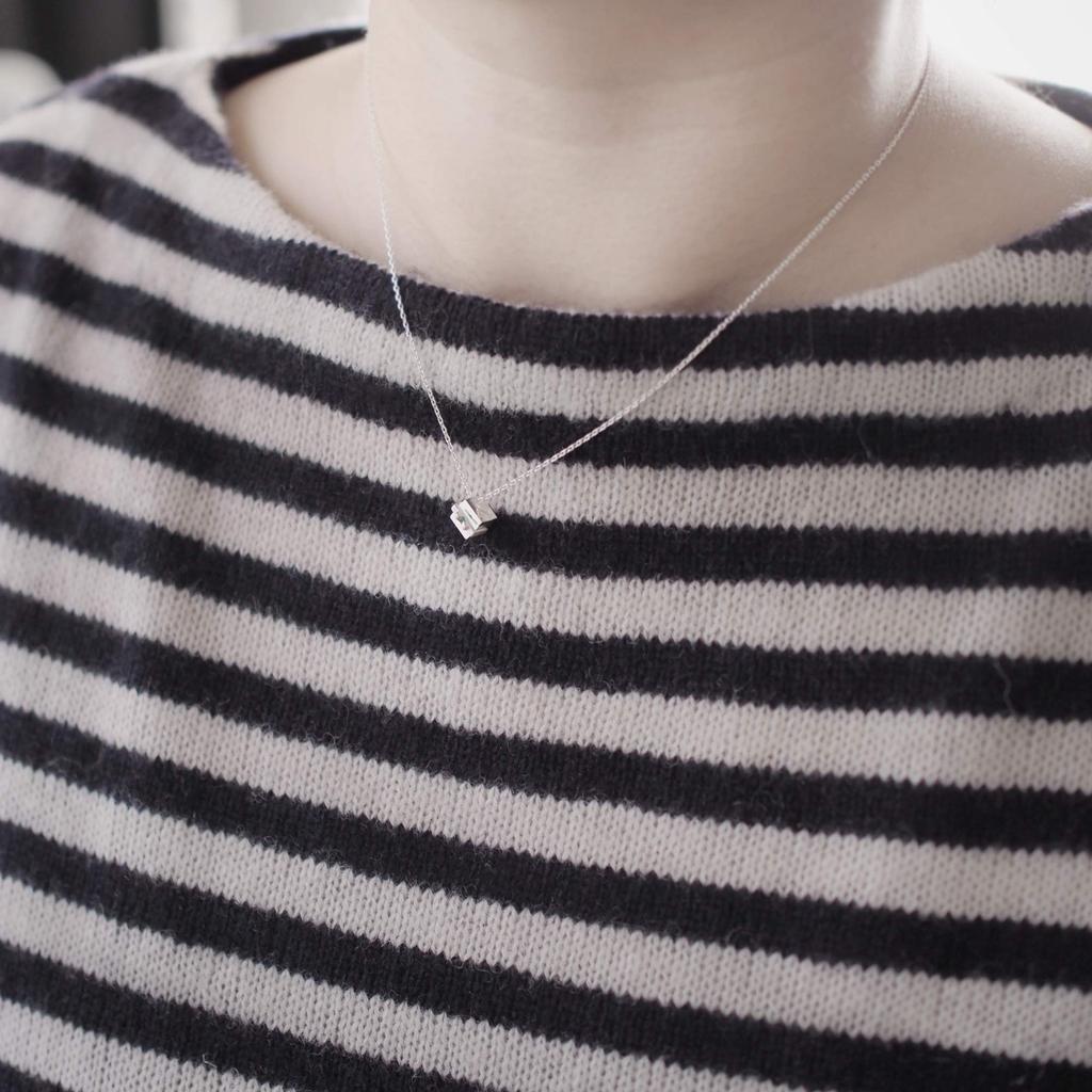 Cloud-jewelry Miniature White Box Necklace Pendant for Women [Wooden Gift Box Included] Sterling Silver 925 GBN-1C