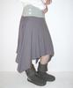 AMES-WORLDWIDE Button Stripe Unbalance Skirt Charcoal