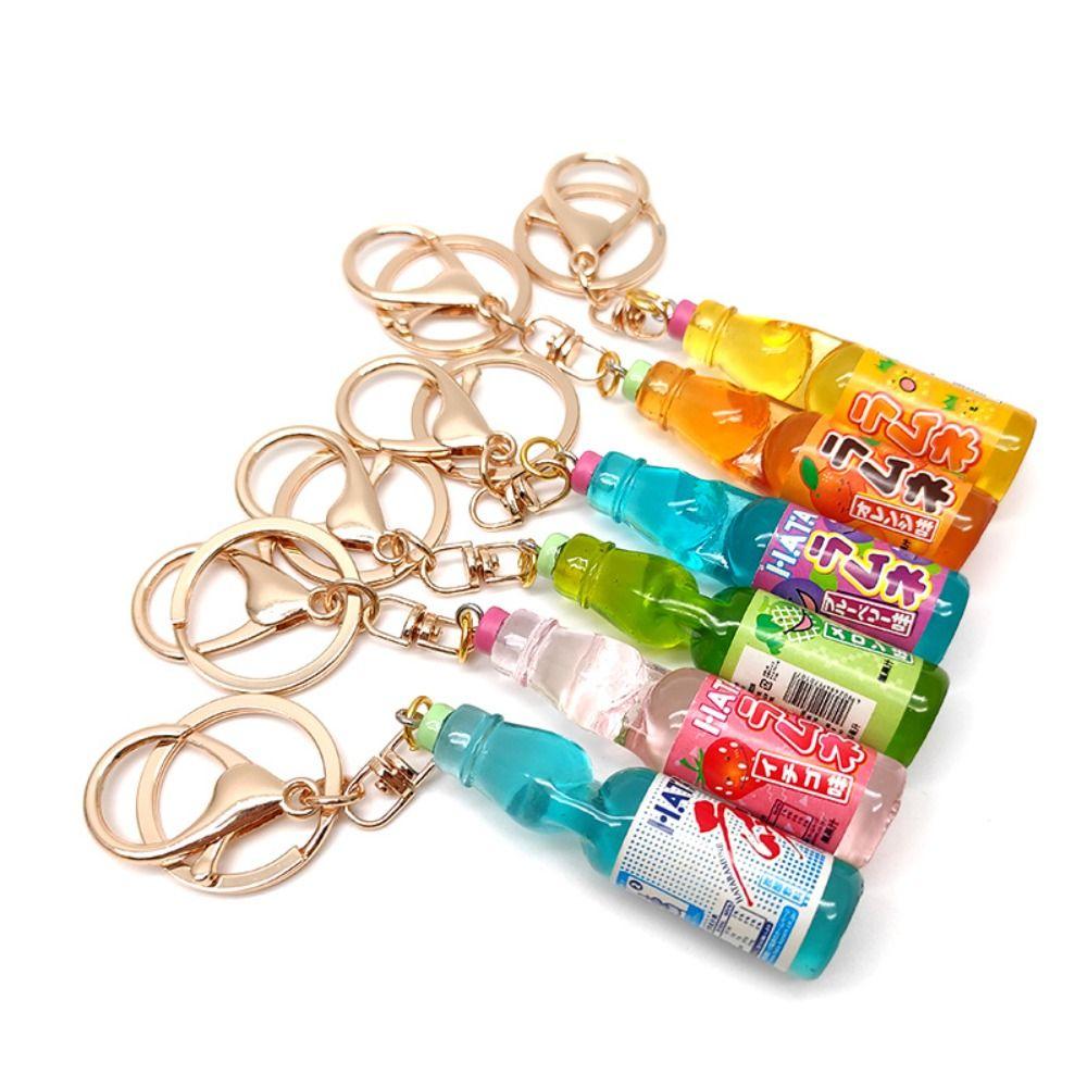 Japanese Marbles Bobble Soda Key Chain Miniature Soda Drink Charm Bag Accessories