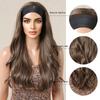 ALAN EATON Long Chestnut Brown Curly Headband Wigs for Black Women Heat Resistant Fiber High Quality Headband Hair Daily Party