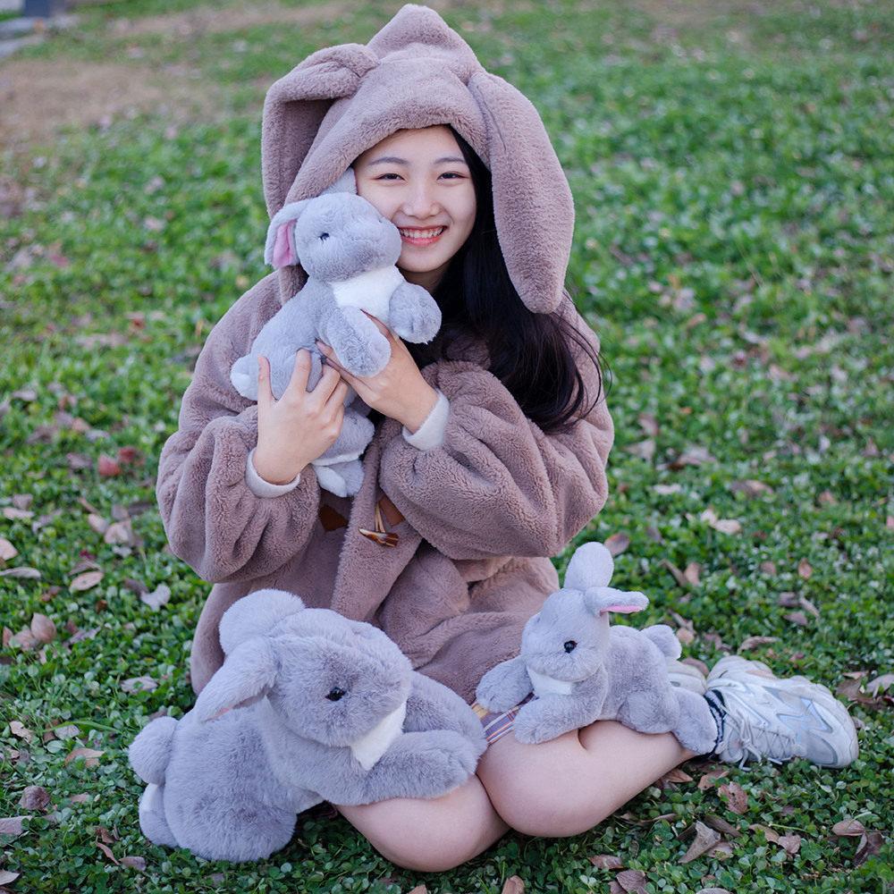 Simulation Animal Rabbit Doll Plush Toy Bunny Rabbit Doll Children Sleep Soothing Rag Doll Birthday Gift