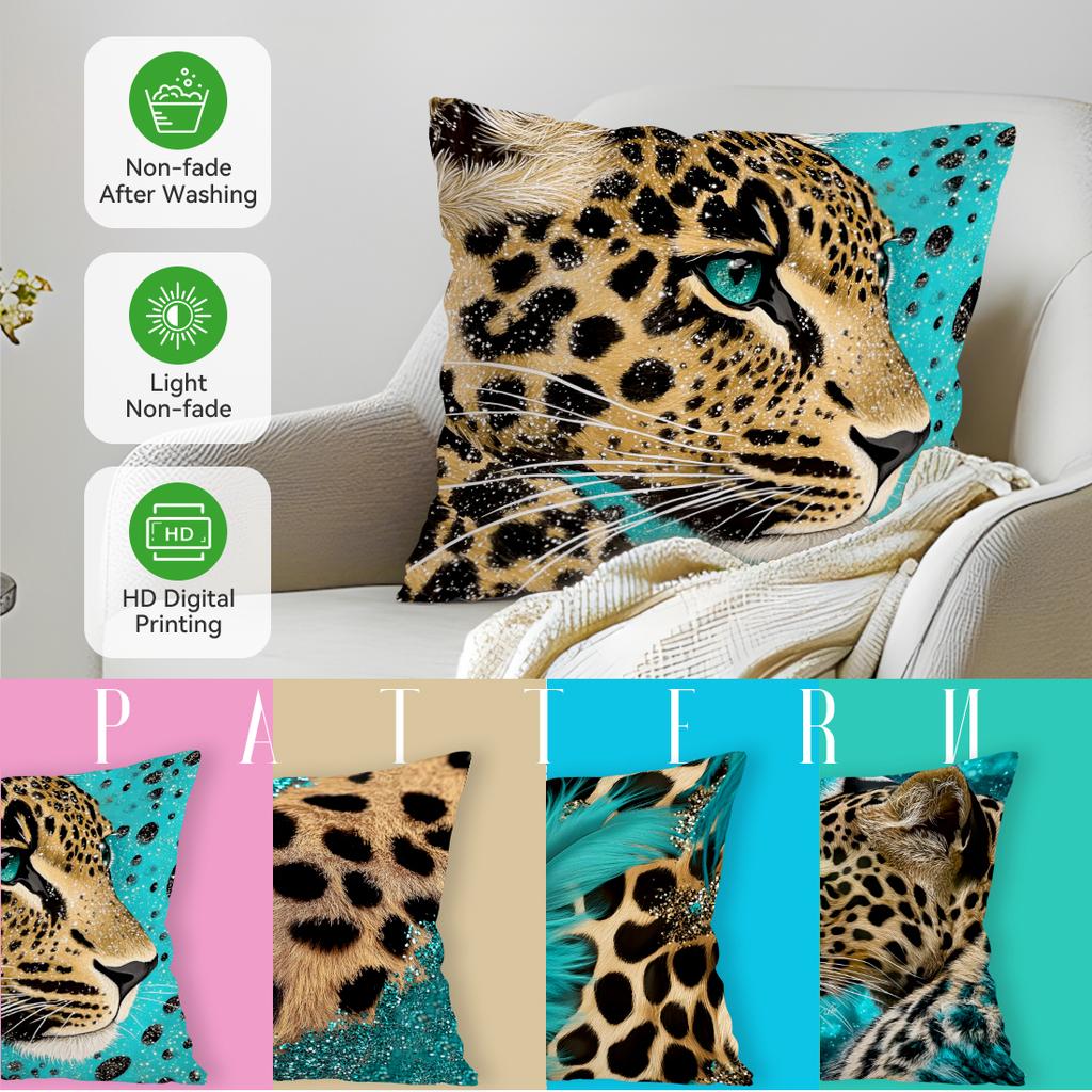 Bohemian Leopard Cushion Pillowcase Printed Polyester 45x45cm Throw Pillowcover Decorative Sofa Cushion Pillowslip Home Decor