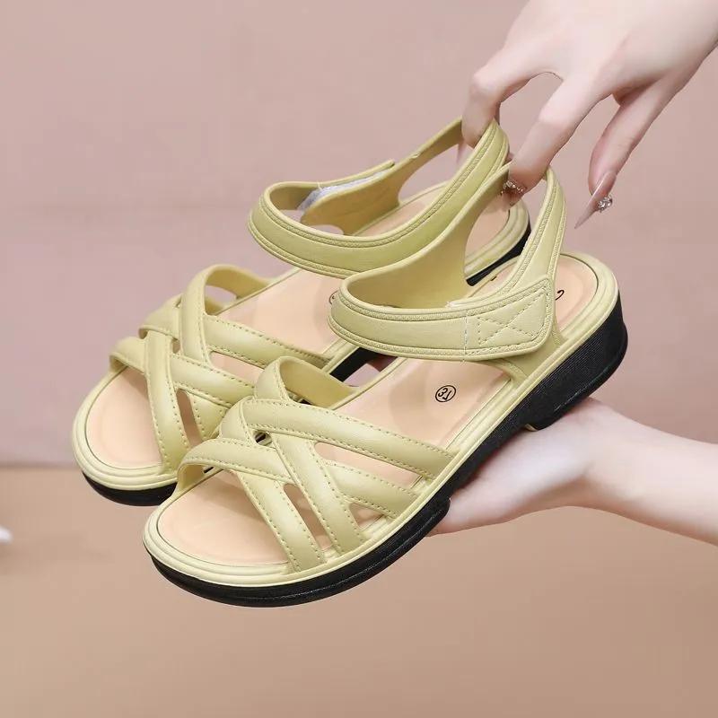 sandalias women cute peep toe white comfort spring home sandals lady classic elegant black summer shoes yellow footwear ab542