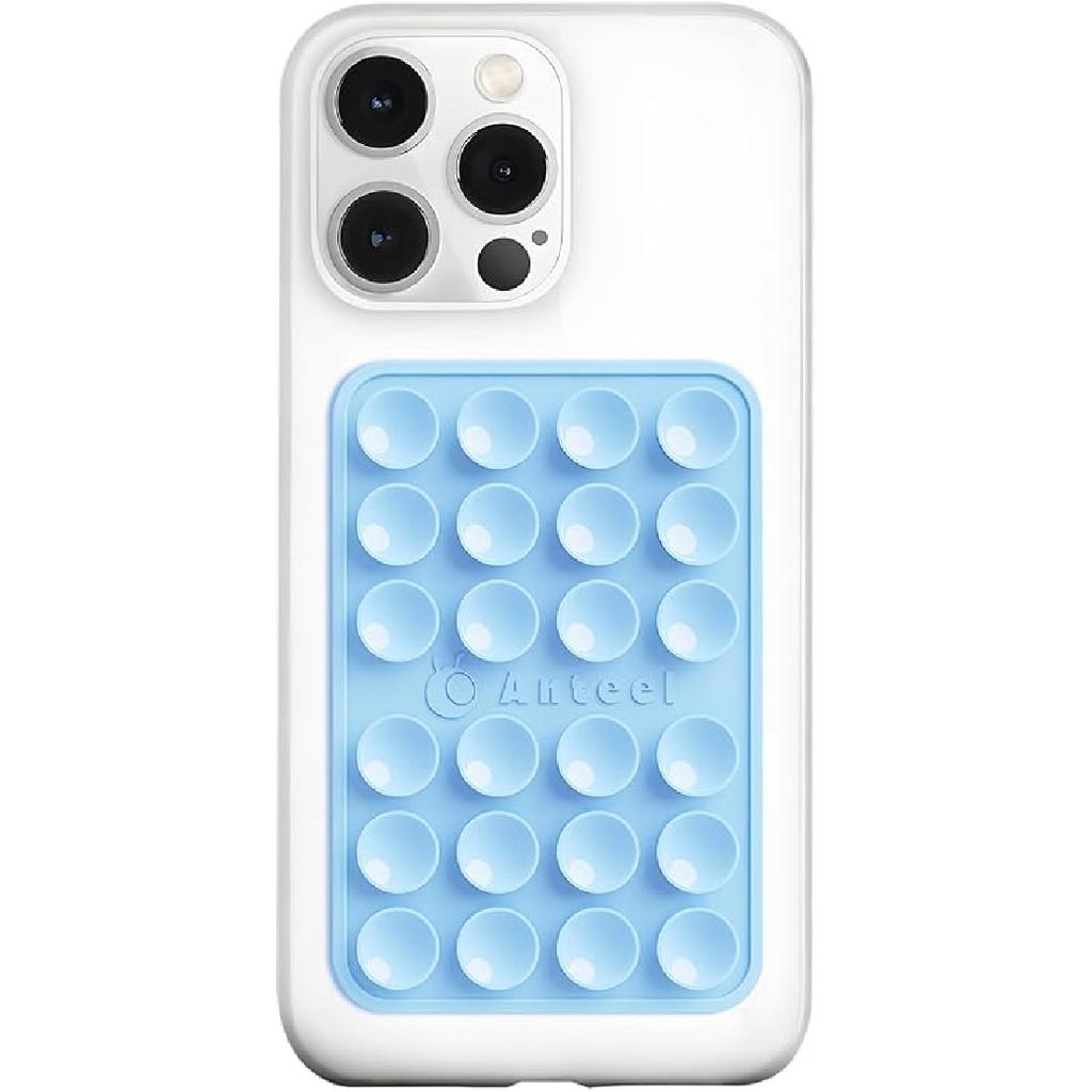 Anteel Medium-Sized Silicone Suction Phone Case Adhesive Mount, Durable, Hands-Free Sticky Phone Holder, Upgraded Thickened and Enhanced Suction