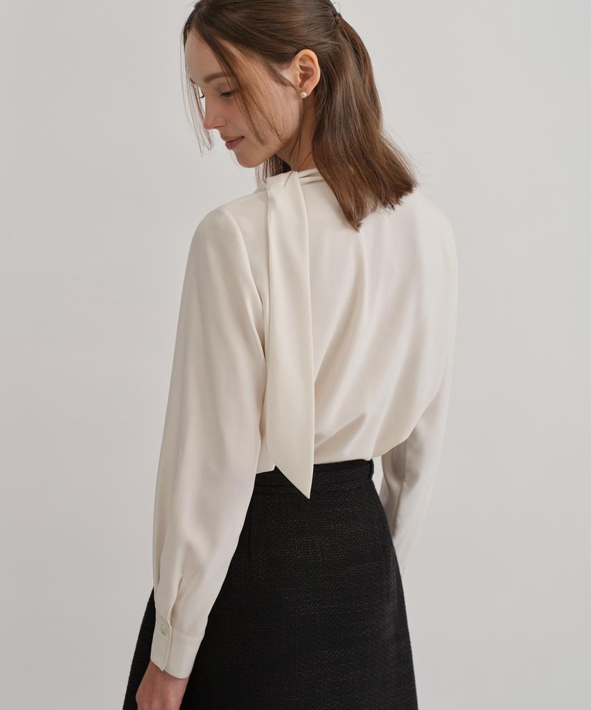 TOWAV Lu Ruffle Tie Blouse_Cream