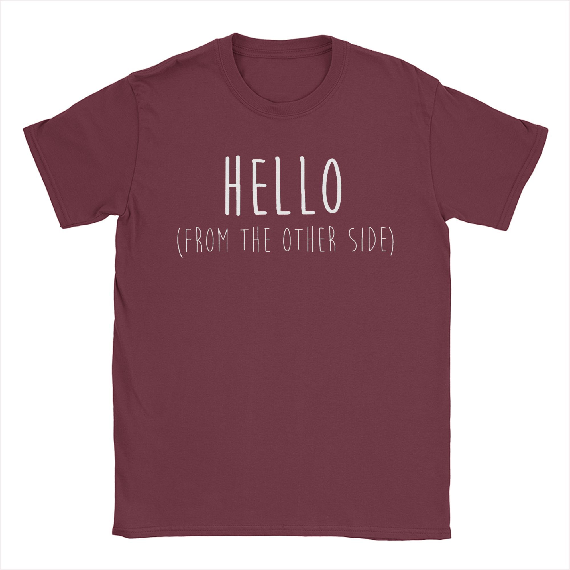 

Мужские футболки Hello From the Other Side Adele Funny Cotton Tees Футболка с коротким рукавом Футболка с круглым вырезом с принтом XXXXXL бордовый