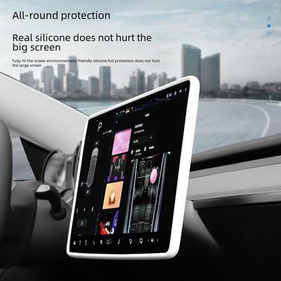 Protecteur d'écran de navigation en silicone pour accessoires de voiture Tesla Model 3/Y