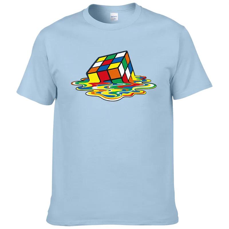 Letné Bavlnené Tričko Rubikova Potlač Tričko Vtipné Hipster Grafické Tričko Top Unisex Muž Krátky Rukáv Cool Tričká #304