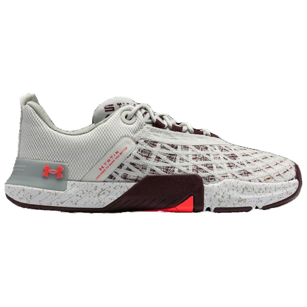 Under Armour TriBase Reign 5 White Clay Deep Red Men Sneakers Beta 3026021-302