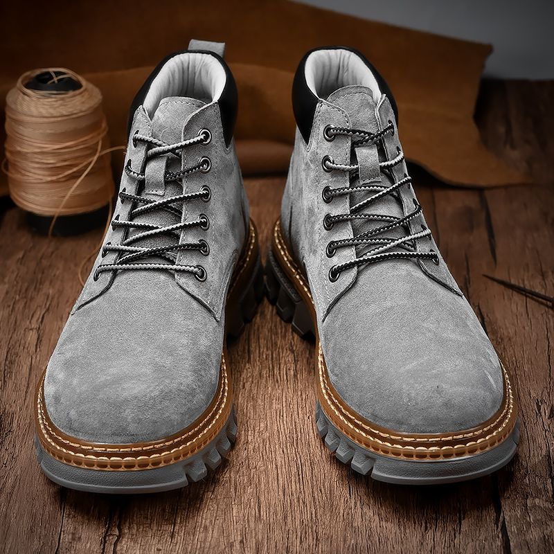 Kožené rebarborové boty Pánské Tooling Martin Boots Single Boots