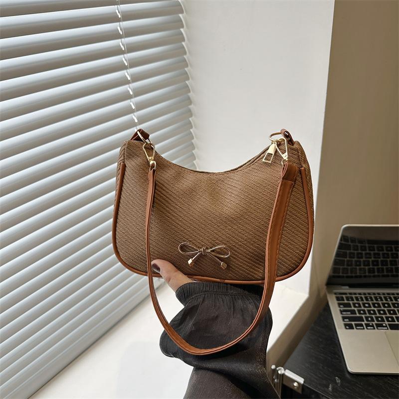 

New fashionable, practical, casual and beautiful bow temperament versatile commuter portable shoulder armpit bag коричневый