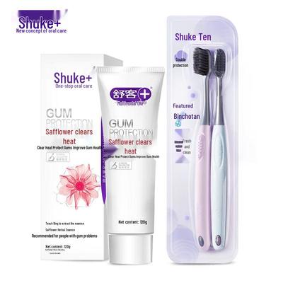 Schick Saffron Gum Protection Toothpaste & Carbon Silk Toothbrush Set