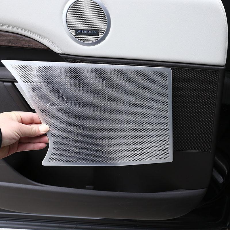 For Land Rover Discovery 5 LR5 L462 2017-2023 Aluminum Alloy Silver Car Door Speaker Frame Cover Trim Sticker Car Accessories
