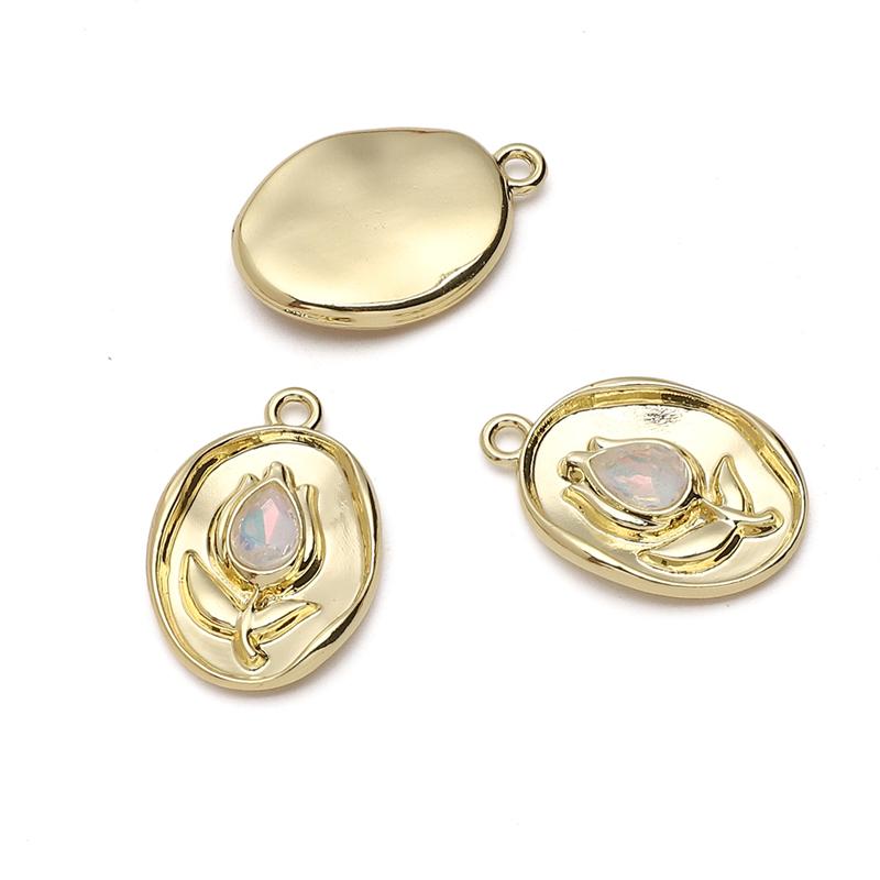 Kovové přívěsky s tulipánovým přívěskem 14 x 21 mm na výrobu šperků Náhrdelník s vlastními rukama