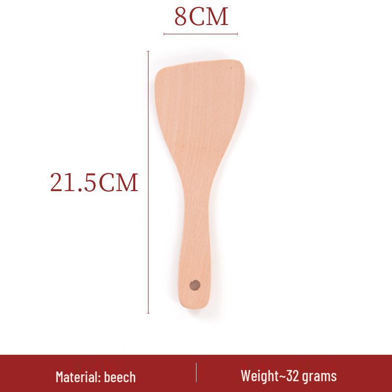 Japanese Non-Stick Wok Set: Spatula, Soup Ladle, Rice Spoon, Frying Pan, Stir-Fry Utensils, Solid Wood Handles