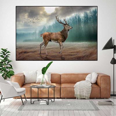 Forest Cloud Deer Canvas Painting Animal Posters and Prints Wall Art Pictures Mural Living Room Bedroom Home Decor No Frame No Frame