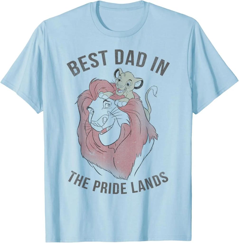 Hot Fashion Casual The Lion King Father's Day Simba & Mufasa Best Dad T-Shirt S-4XL Summer Unisex