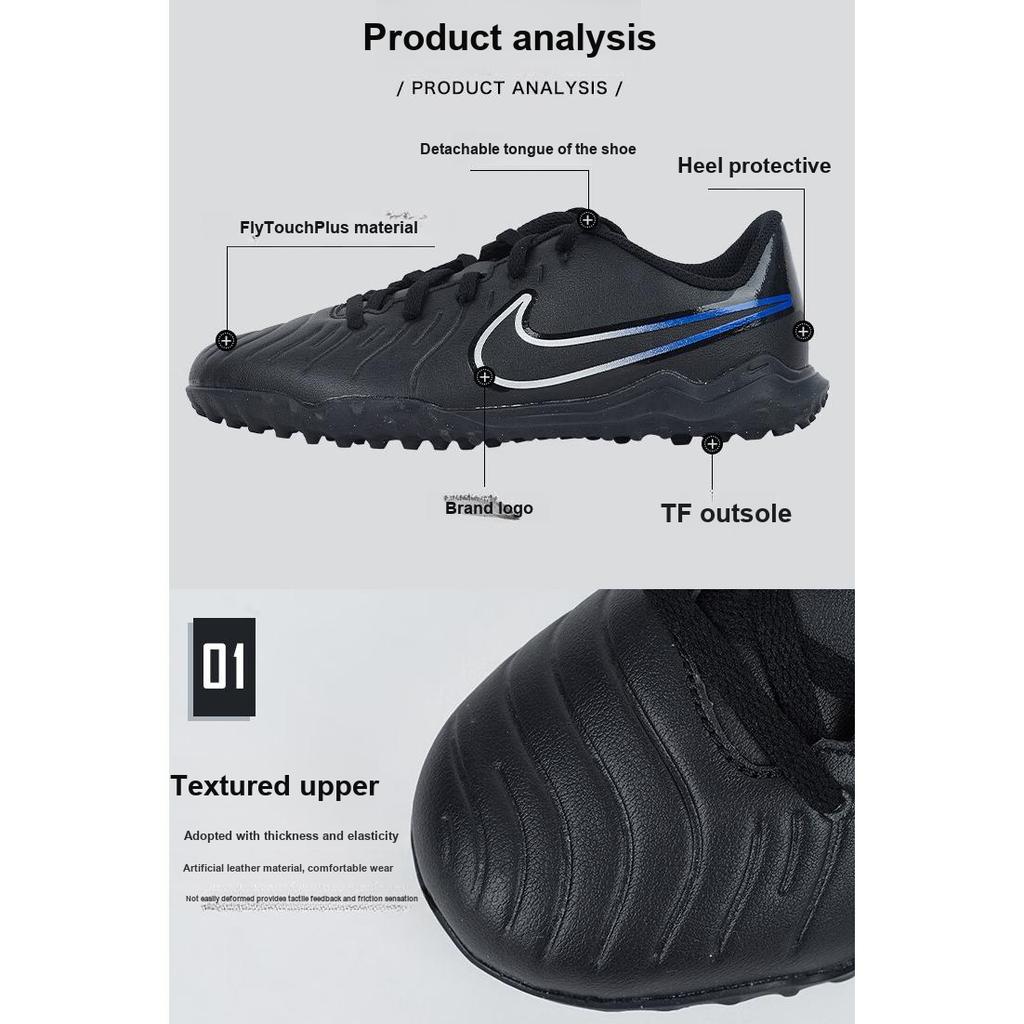 Nike Tiempo Legend 10 Club TF GS Shadow Pack Kids Sneakers Black Hyper-Royal Chrome DV4355-040