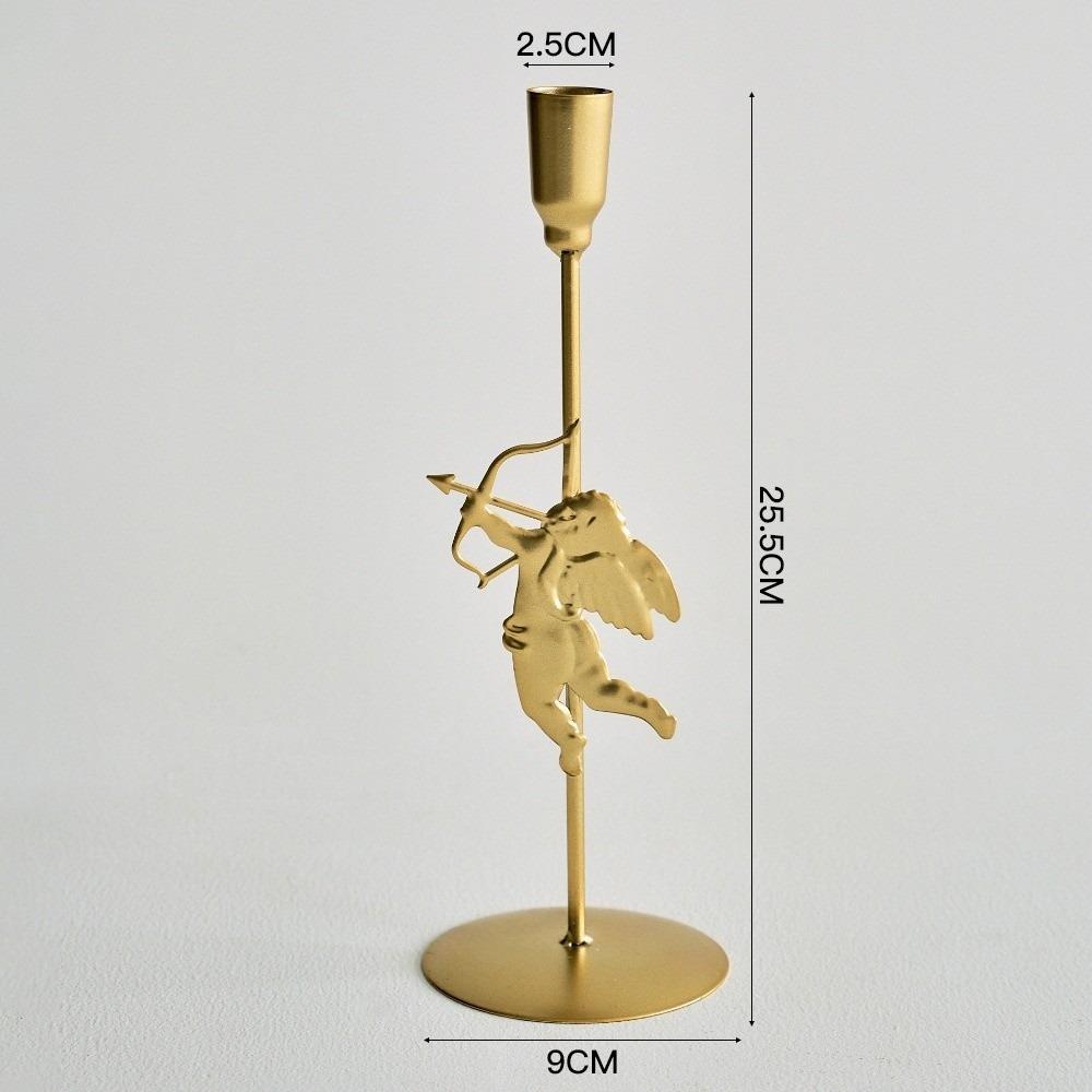 Romantic Elegant Tabletop Candle Holders Metal Cupid Love Candlestick Holder Home and Hotel Decoration Candle Stand