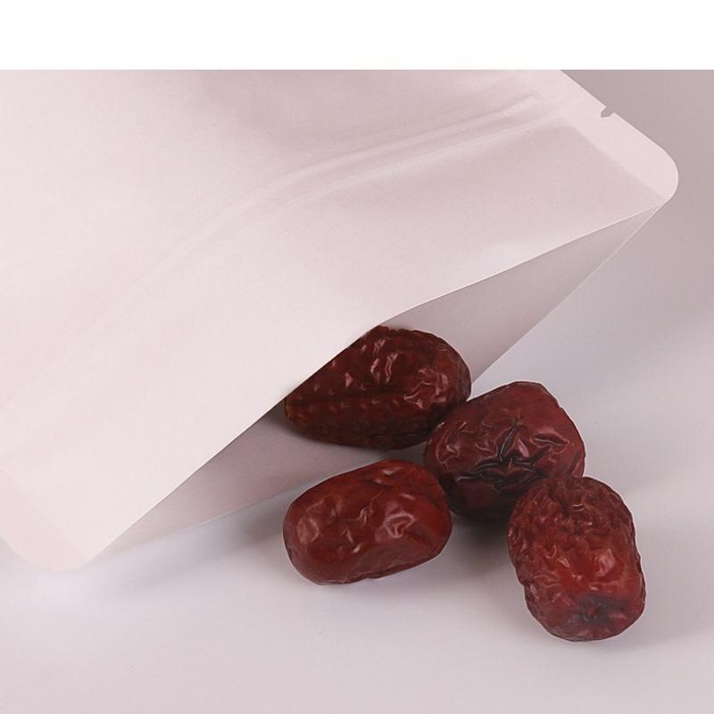 50 Stück Standbodenbeutel aus Kraftpapier mit Sichtfenster und wiederverschließbarem Reißverschluss für Kaffee, Tee, Nüsse, Süßigkeiten, Snacks, Lebensmittelverpackung, Aufbewahrung, Großpackung