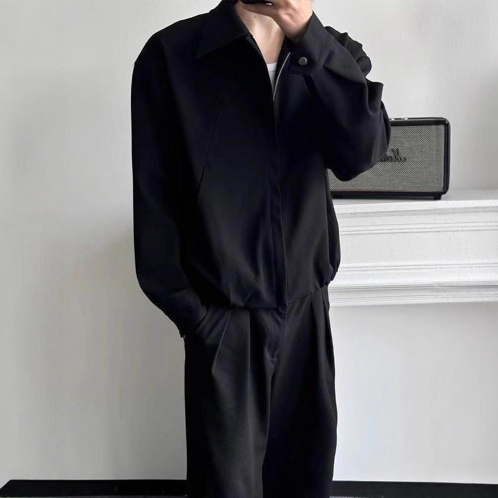 Herren Retro Japanische Yamamoto-Stil Jacke: Vintage, Used-Look, Lässiger Reversmantel für Frühling und Herbst.