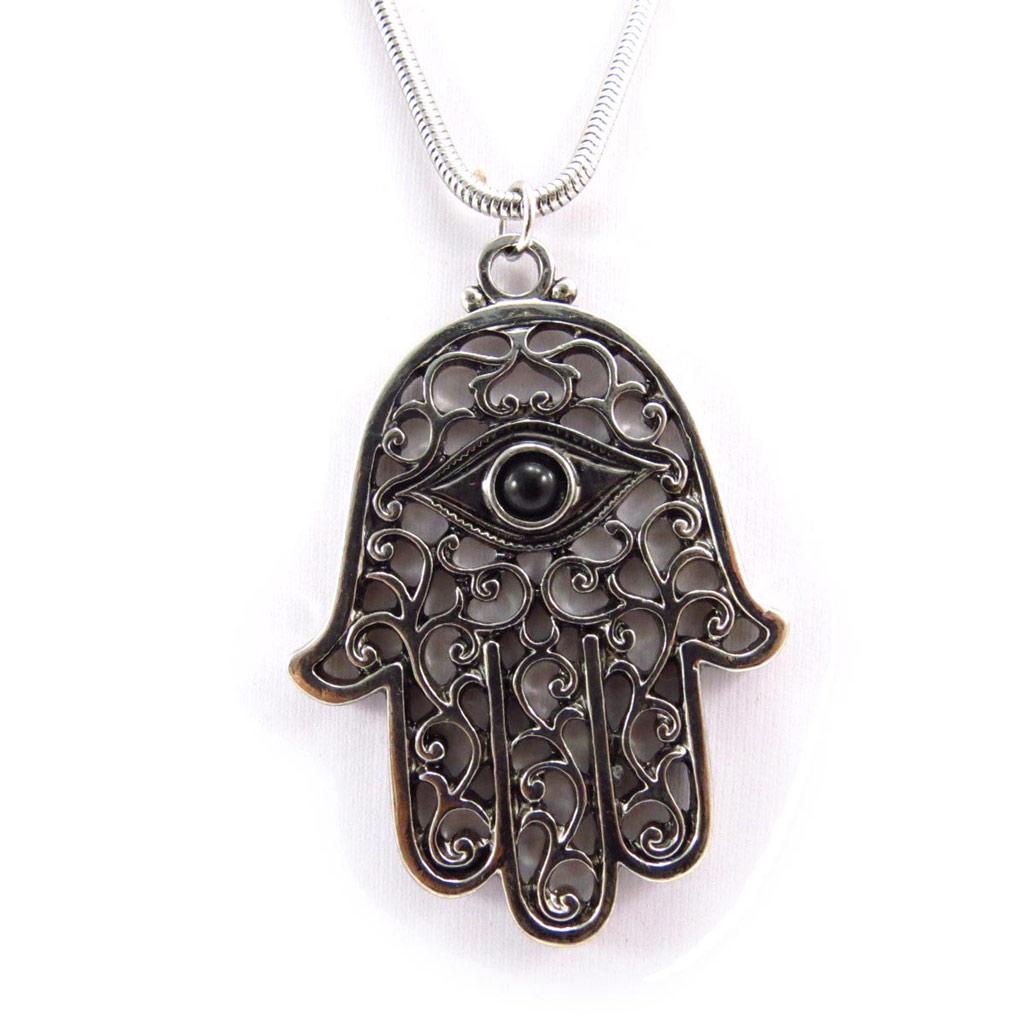 Les Trésors De Lily [J7736] - Designer Necklace 'Fatma' Aged Silver