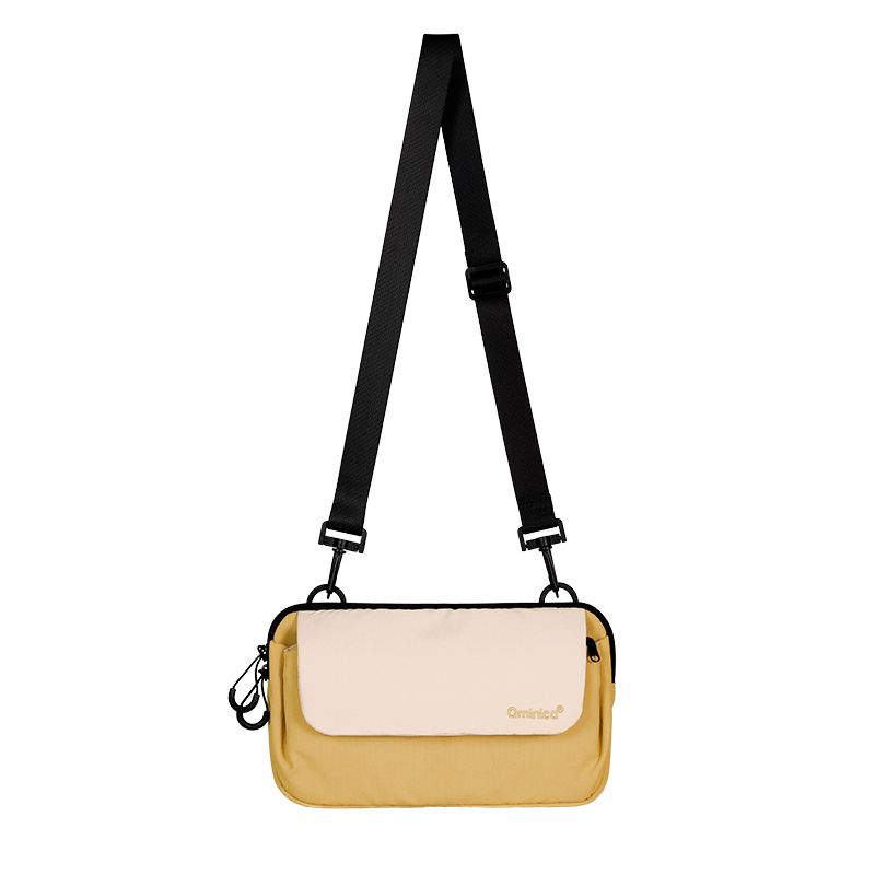 

Qminica Crossbody Waterproof All-Match Chest Bag Travel Yellow + Rice