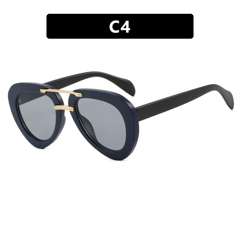 

JYL Double Bridge Pilot Sunglasses UV400 Gradient Unisex Trendy Blue-Green / 9632 9632-C4 квасолі чорного кольору