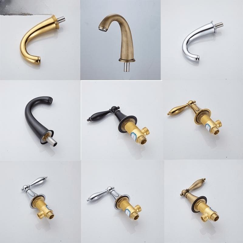 Antique Gold & Black Single-Handle Basin Faucet