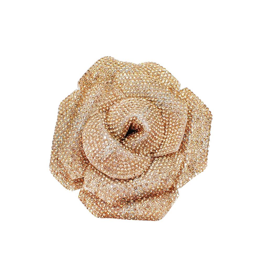 Sparkling Flower Brooch Fabrics 3D Rose Rose Brooch Fabrics Headband Accessories Fabrics