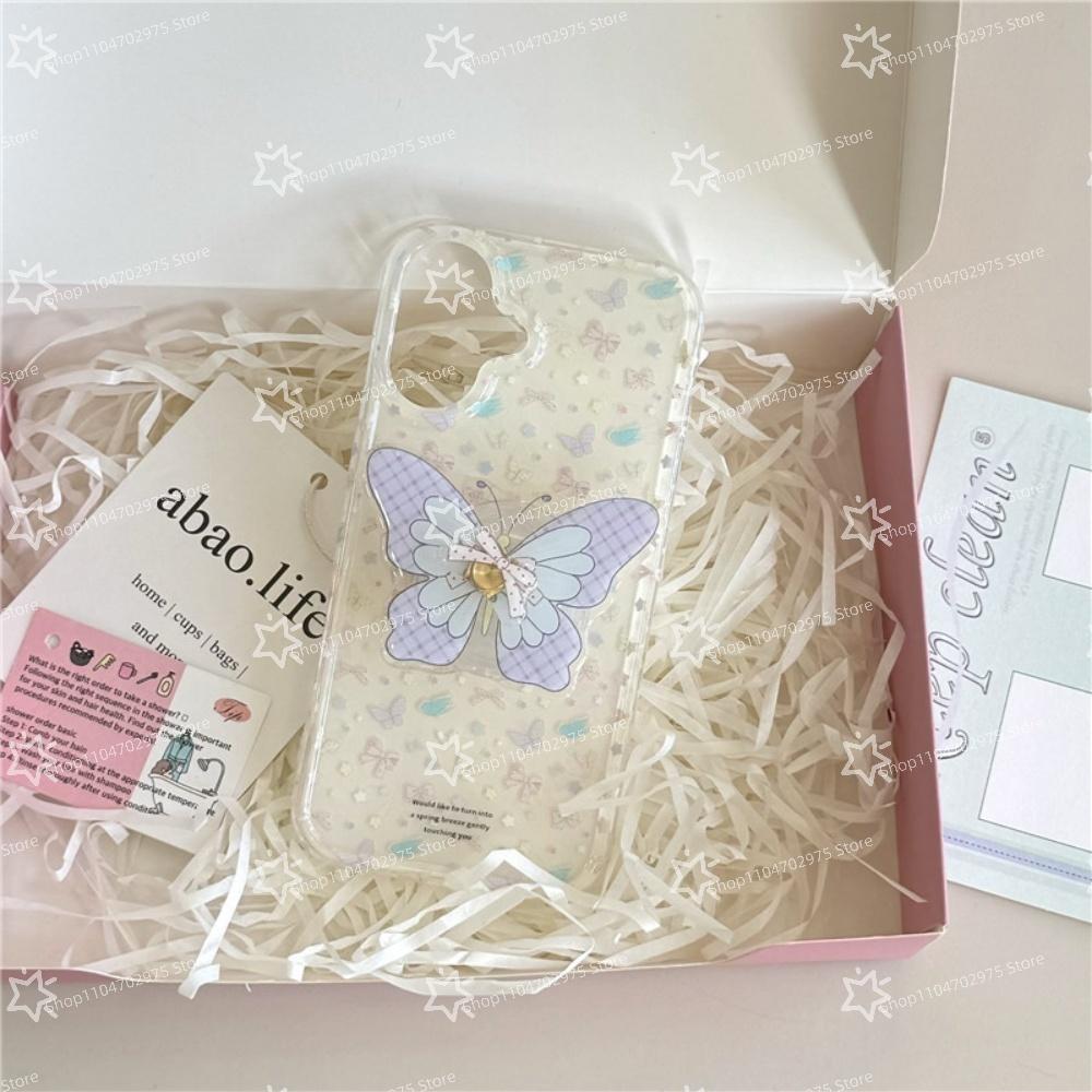 Korean Cute Rotate Butterfly Grip Tok Griptok Phone Holder  Stand Support For iPhone 15 Samsung Universal Accessories Holder