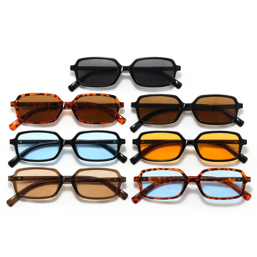 4pcs Small Square Frame Sunglasses Female Minimalist Style Colorful Eyeglasses Rivet Design Sunshade UV400 Protective Glasses