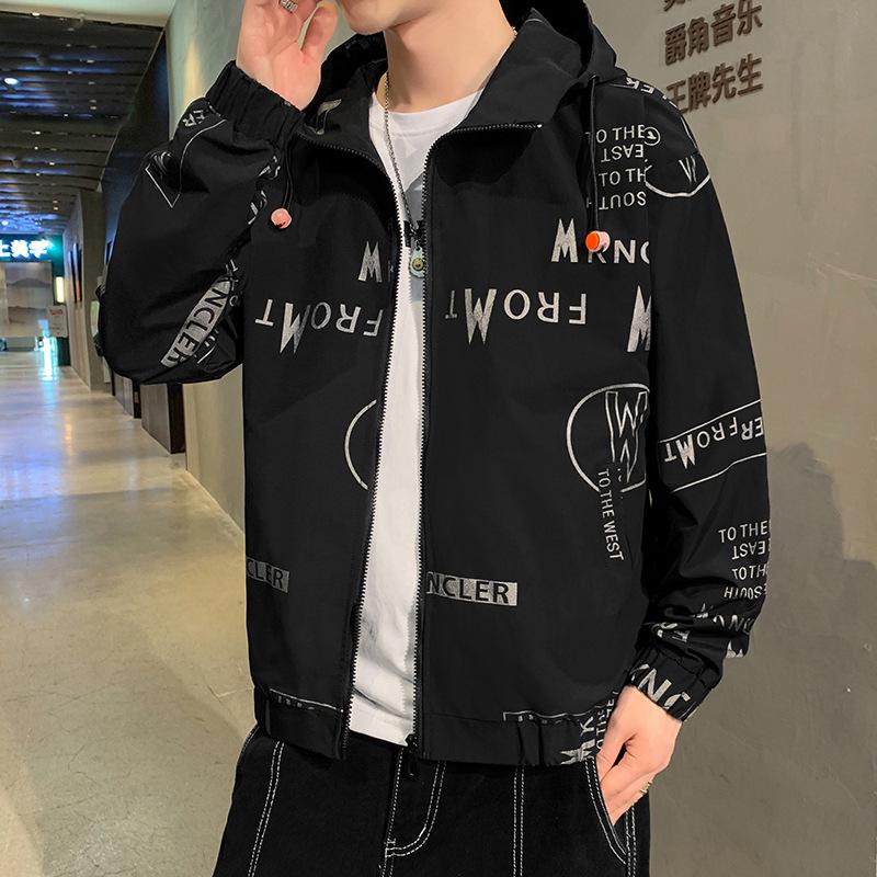Men's Korean Style Trendy Windbreaker: Loose Fit, Plus Size, Casual Spring/Autumn Workwear Jacket.