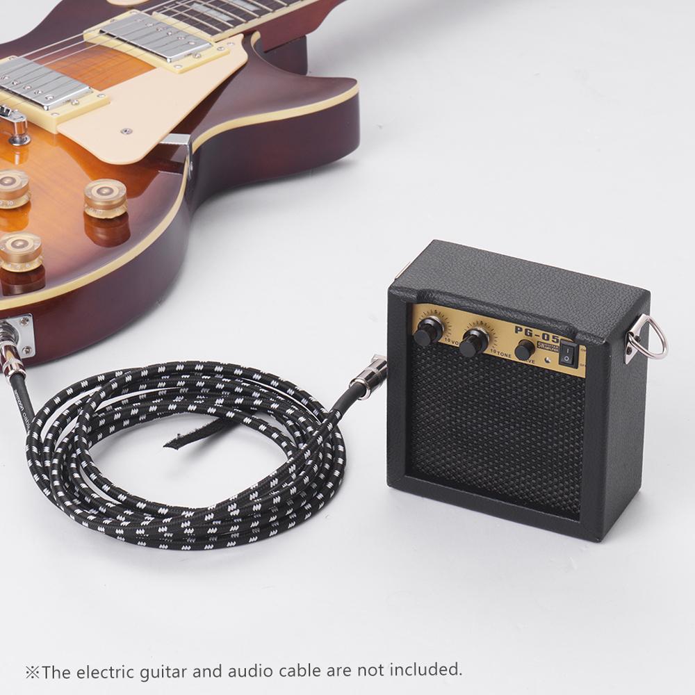 Wooden Mini Guitar Amplifier Amp Speaker 5W with 6.35mm Input 3.5mm Headphone Output Supports Volume Tone Adjustment