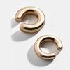 Vintage Simple Fake Piercing Metal Gold Color Ear Clips Asymmetry Round Clip Earrings for Women Fashion Heart Jewellery Gift