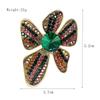 Light Luxury Retro Alloy Full Diamond Flower Brooch Elegant Ladies Dress Corsage Jewellery Plant Pin Perfect Gift for Couples