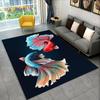 Alfombra 3D Pastoral Tai Chi Carpa Pez, Alfombra para Sala de Estar Dormitorio Sofá Felpudo Decoración, Alfombra de Piso Antideslizante para Juego Infantil Cocina