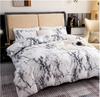 Black Duvet Cover Set King Queen Size, Marble Pattern Comforter Cover or Quilt Cover Ultra Soft Bedding Sets with Zipper Closure