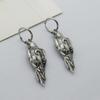 Norse Viking Wiccan Moon Phase Raven Earrings Stainless Steel Hook Handmade Jewelry