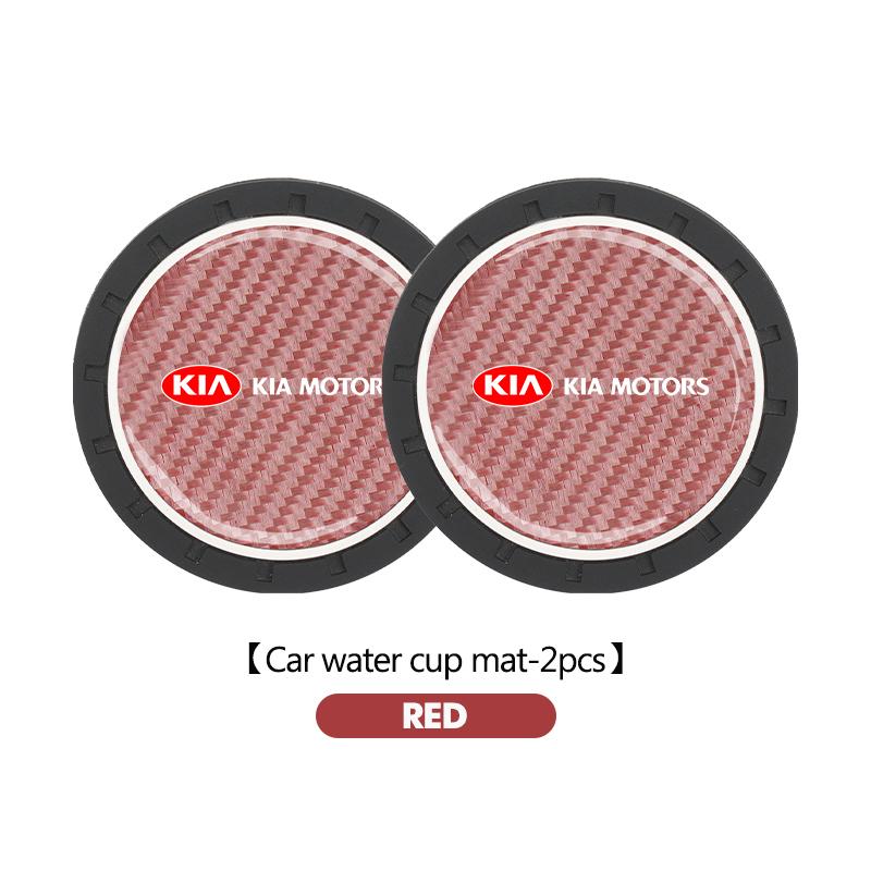 1/2pcs Car Coasters Silicone Auto Badge Water Cup Pads Anti Slip Mats For KIA Sportage Rio Ceed Niro Soul Stonic Picanto Proceed Yzck10