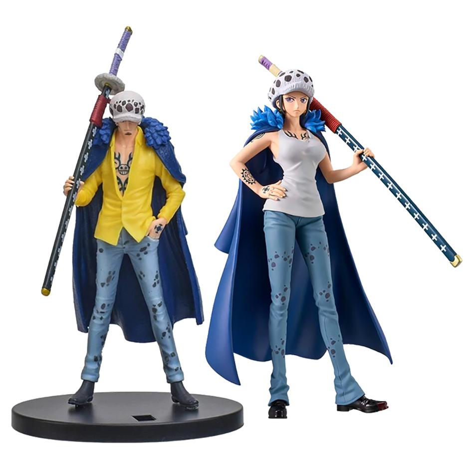 Hot 17cm Anime men and women Style Standing Figure One Piece Country Trafalgar Law PVC Collection Model Dolls Toy For Gift