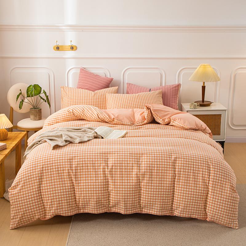 1Pc Pure Cotton Comforter Cover For Double Bed Checkered Duvet Cover Single/Queen/King Housse De Couette Without Pillowcase