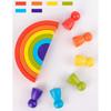 12Pcs Wooden Rainbow Stacking Blocks Fun Building Nesting Toys For Kids Boys