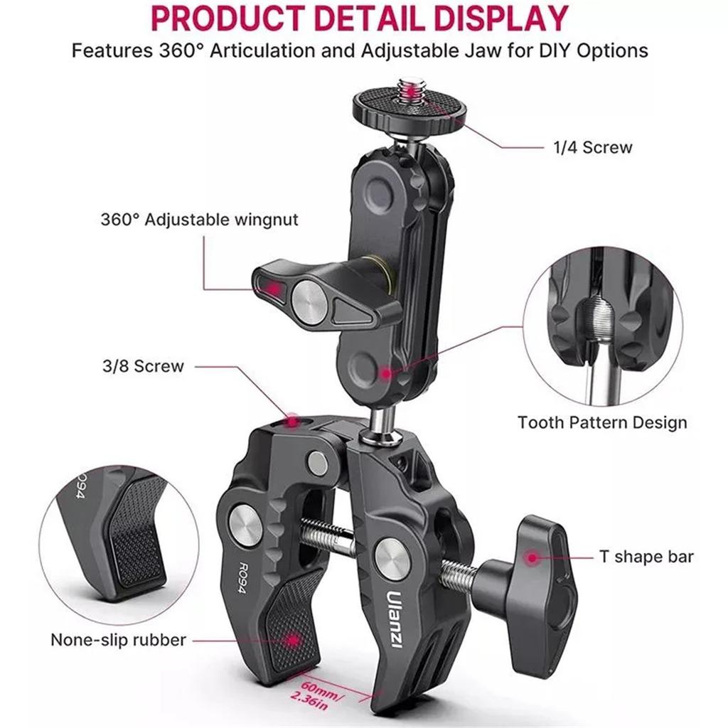 Powerful  Pod Clamp Multi-function Live Photography Accessories Crab  Clamp