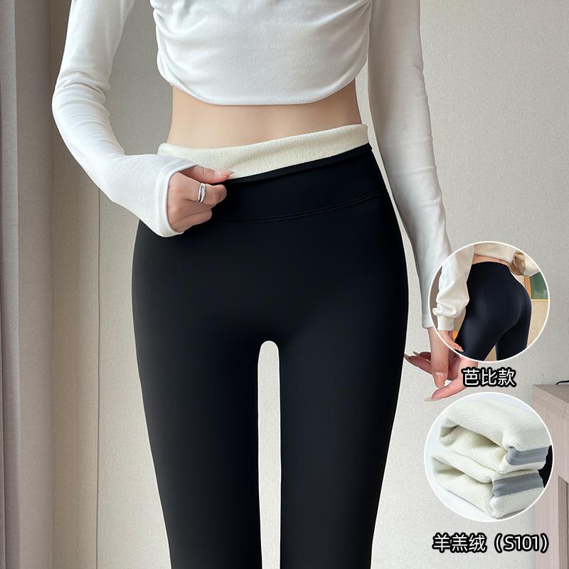Shark Pants Women Wear Autumn and Winter New Small Belly and Buttocks Large Size Fat Mm Black Velvet Leggings