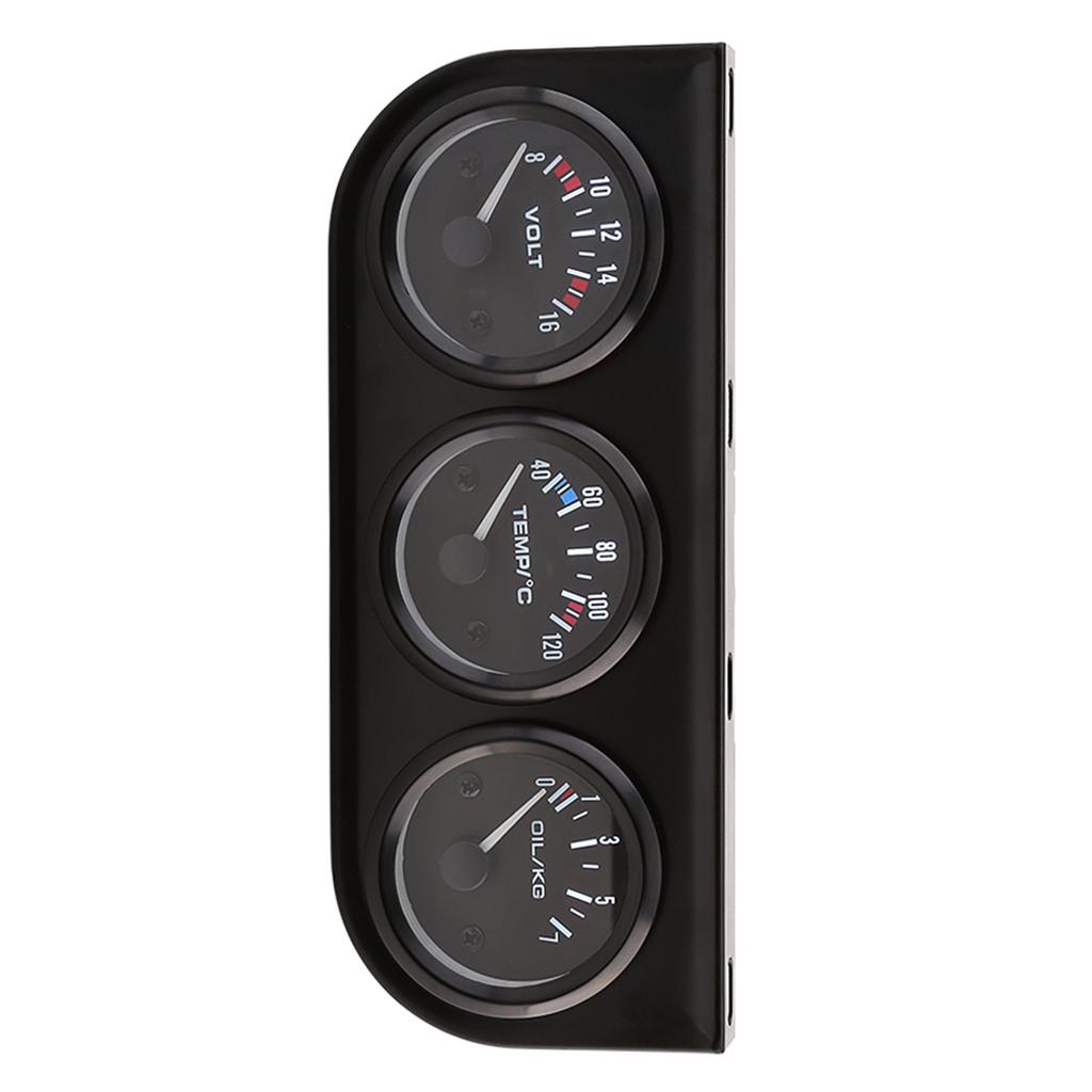 52mm Triple Gauges 3 In 1 Voltmeter Water Temp Gauge Oil Pressure Meter W Sensor For Car Truck